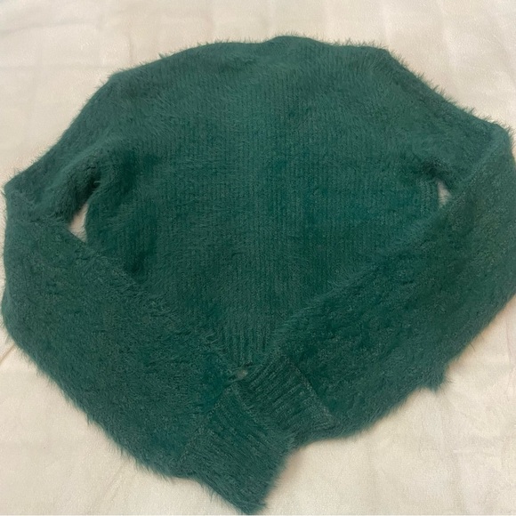 New! Free People Green Celeste Fuzzy Cardigan Size XS 2475 - Picture 13 of 14